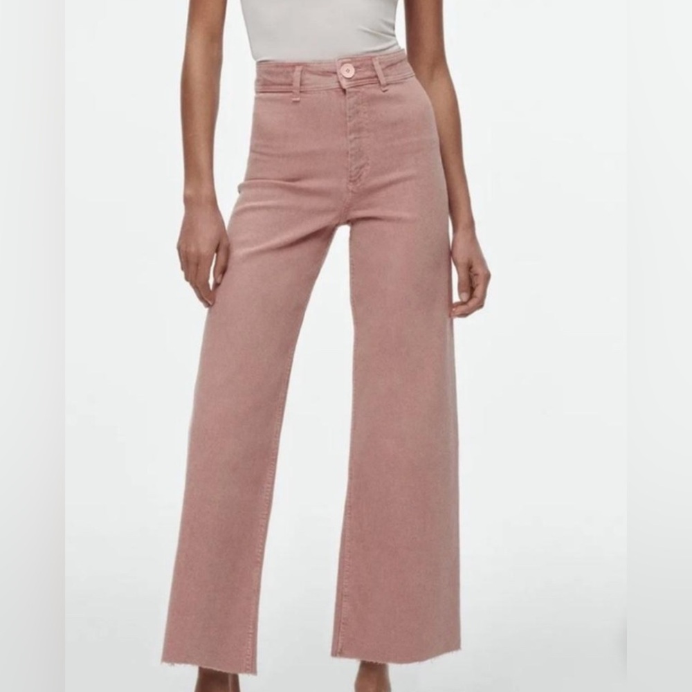 ZARA Marine High-waist Sailor Jeans With Pockets Size 0